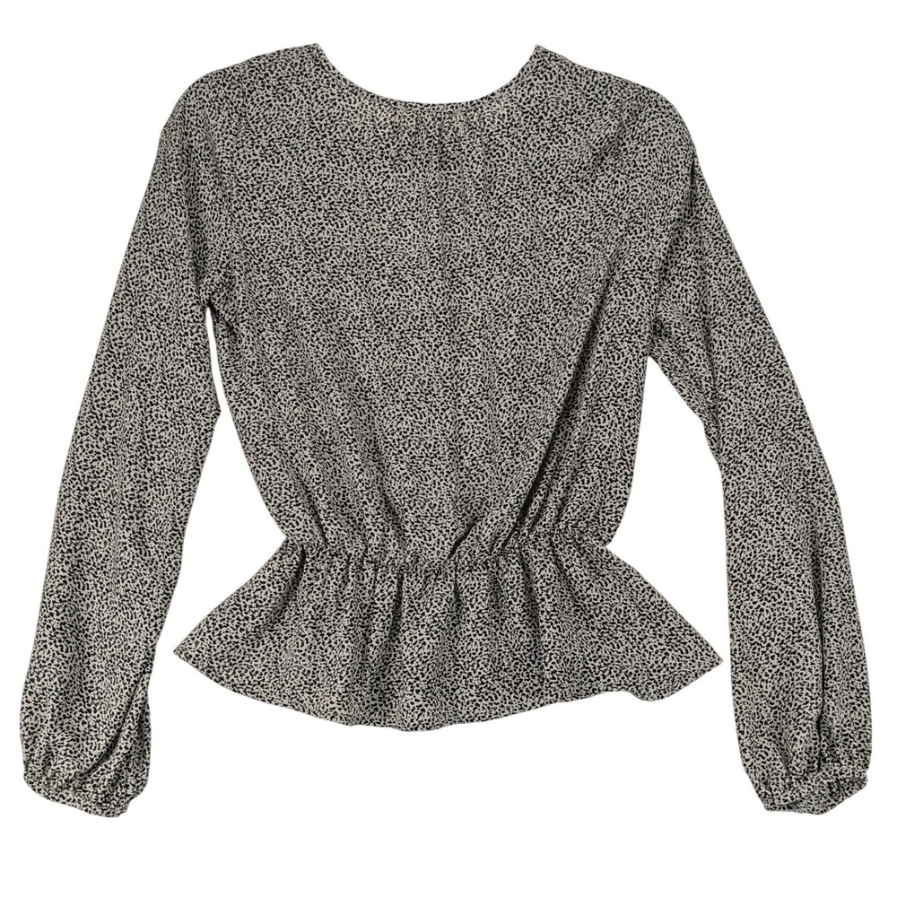 Sienna Sky Peplum Blouse Women XS Black Cream Holiday Office Dressy Casual Chic - Picture 3 of 12